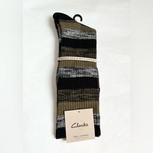 Clark Men’s Dress Socks Black White Olive NWT